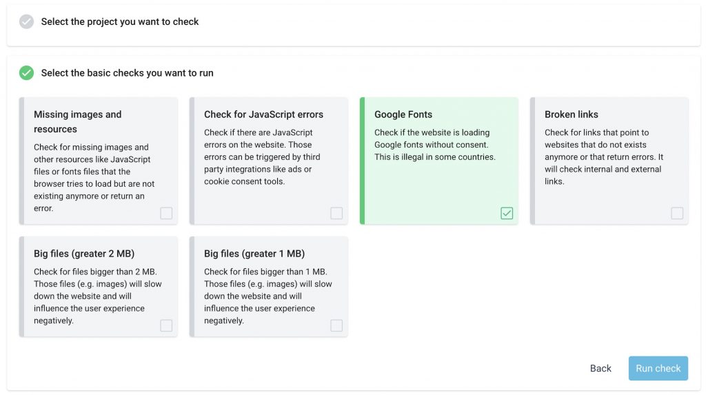 Full Site Check now scans for Google Fonts