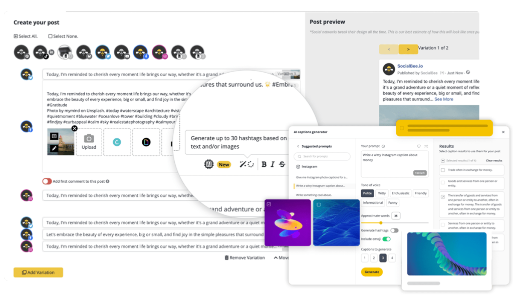 SocialBee Content Creation